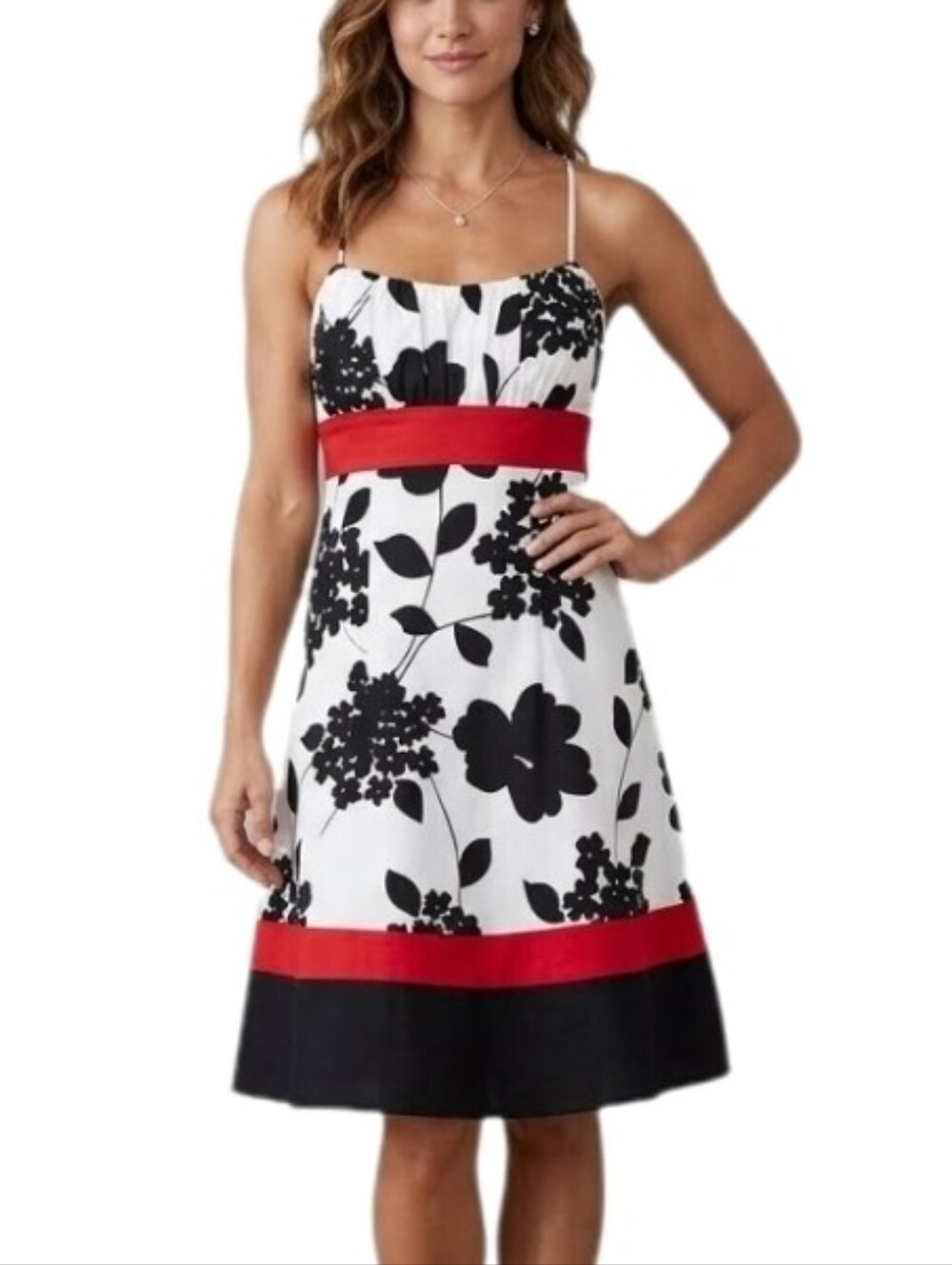 Trixxi Dress Strapless Floral Babydoll White Size 7